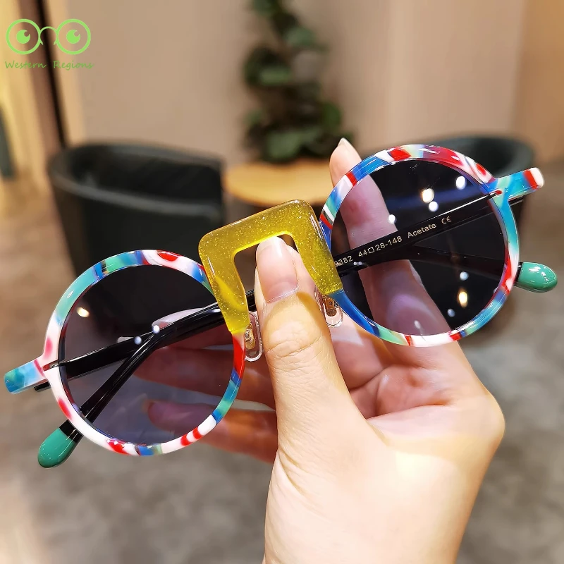 2025 new high quality retro round frame sunglasses men and women boards multi-color fashion anti-polarized sunglasses UV400