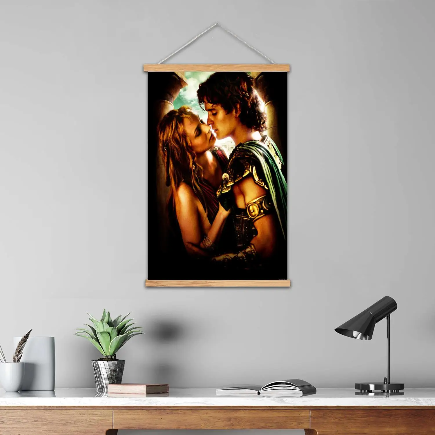 Troy Movie Framed Wall Painting Canvas Art Poster and Wall Art,  Modern Family, Bedroom Decor,Decorative painting