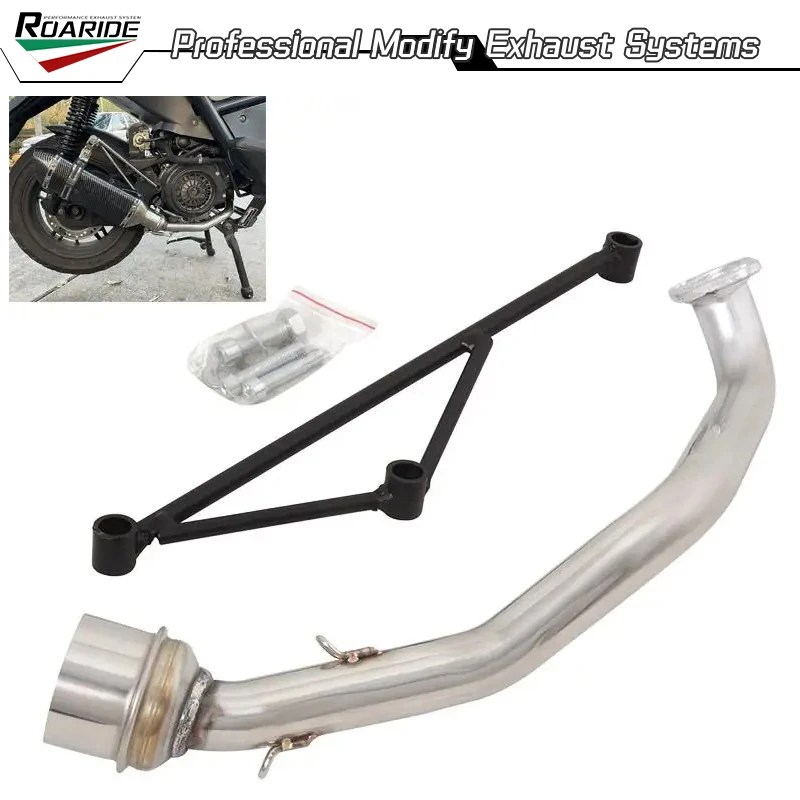 Für Yamaha GY6 125cc 150cc Motorrad Auspuffanlage Header Link Rohr Slip On 51mm Schalldämpfer Schwanz Tipps Edelstahl