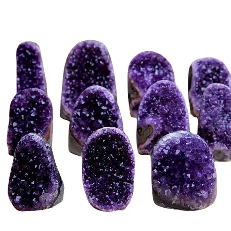 

150-200gNatural Amethyst Cluster Cut Base Quartz Crystal Druzy Geodes Specimen Healing 1pcs