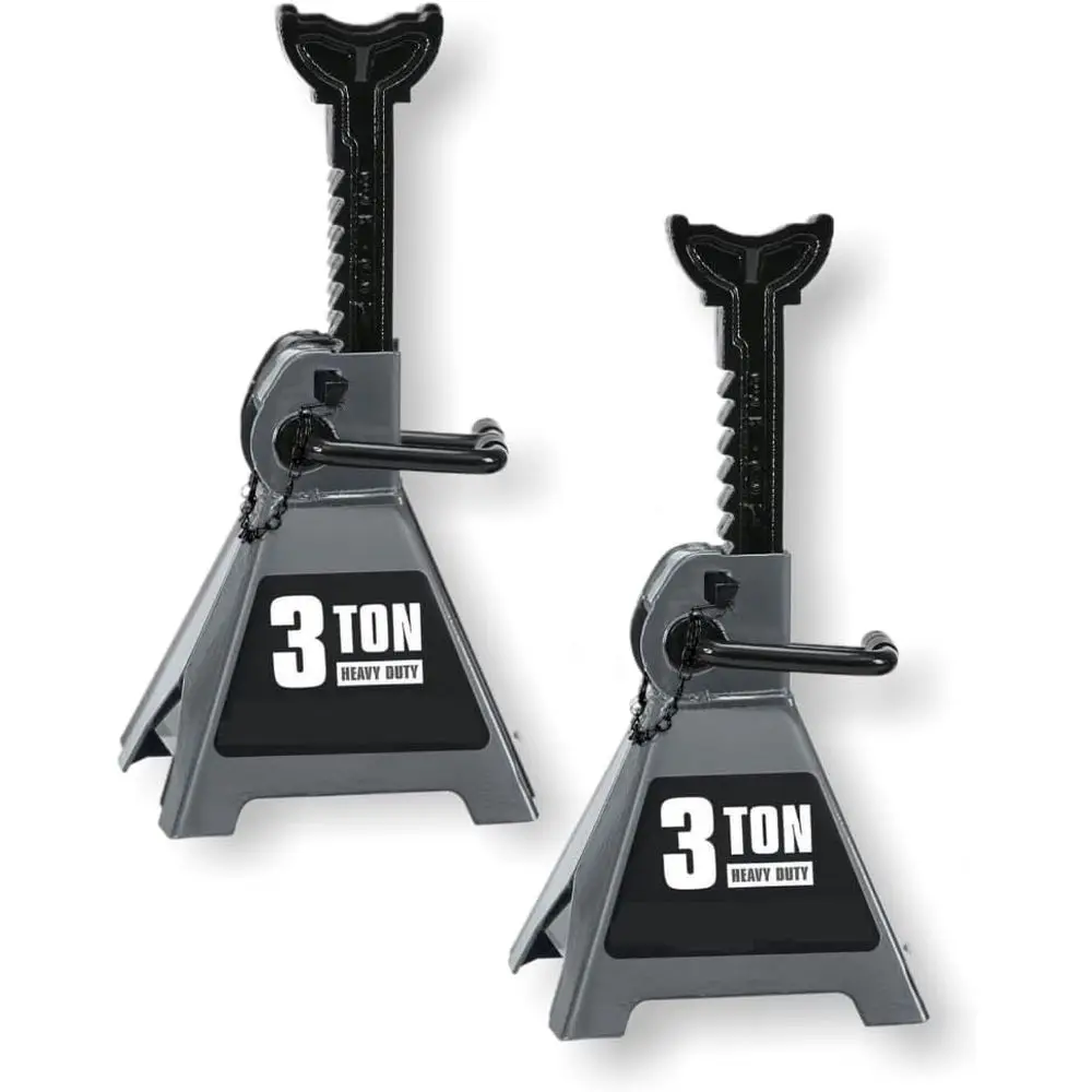 

3 Ton Capacity Ratcheting Jack Stands - Heavy Duty, Gray