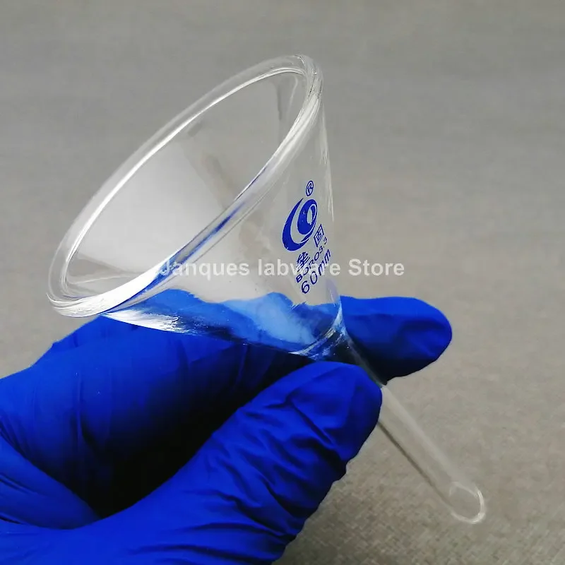 1pc diameter 60mm Transparent borosilicate Glass Triangle Funnel Laboraotry Filtering tools Chemistry Educational Stationery