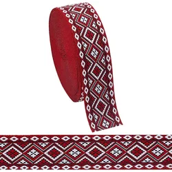 PH PandaHall 10 Yards Jacquard Ribbon Garment Trim Fringe Vintage Embroidered Ribbon Floral Woven Fabric Bias Tape for Sewing