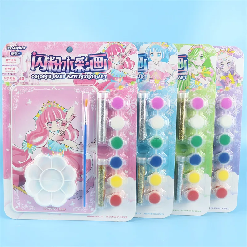 เด็ก Glitter สีน้ําภาพวาดของเล่นชุดของเล่นเด็กภาพวาด DIY ของเล่น Doodle Handmade ของเล่นเพื่อการศึกษาของขวัญ