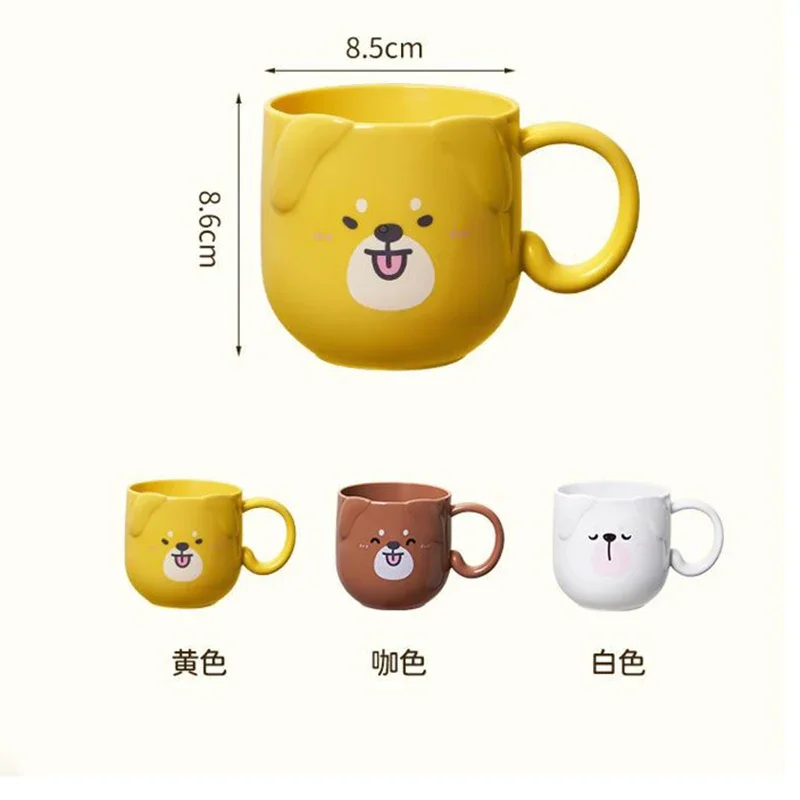 300-400ML Children Milk Coffee Cup With Handle Mug Plastic Water Cup Heat Resistant Cartoon Mouthwash Toothbrush Cup