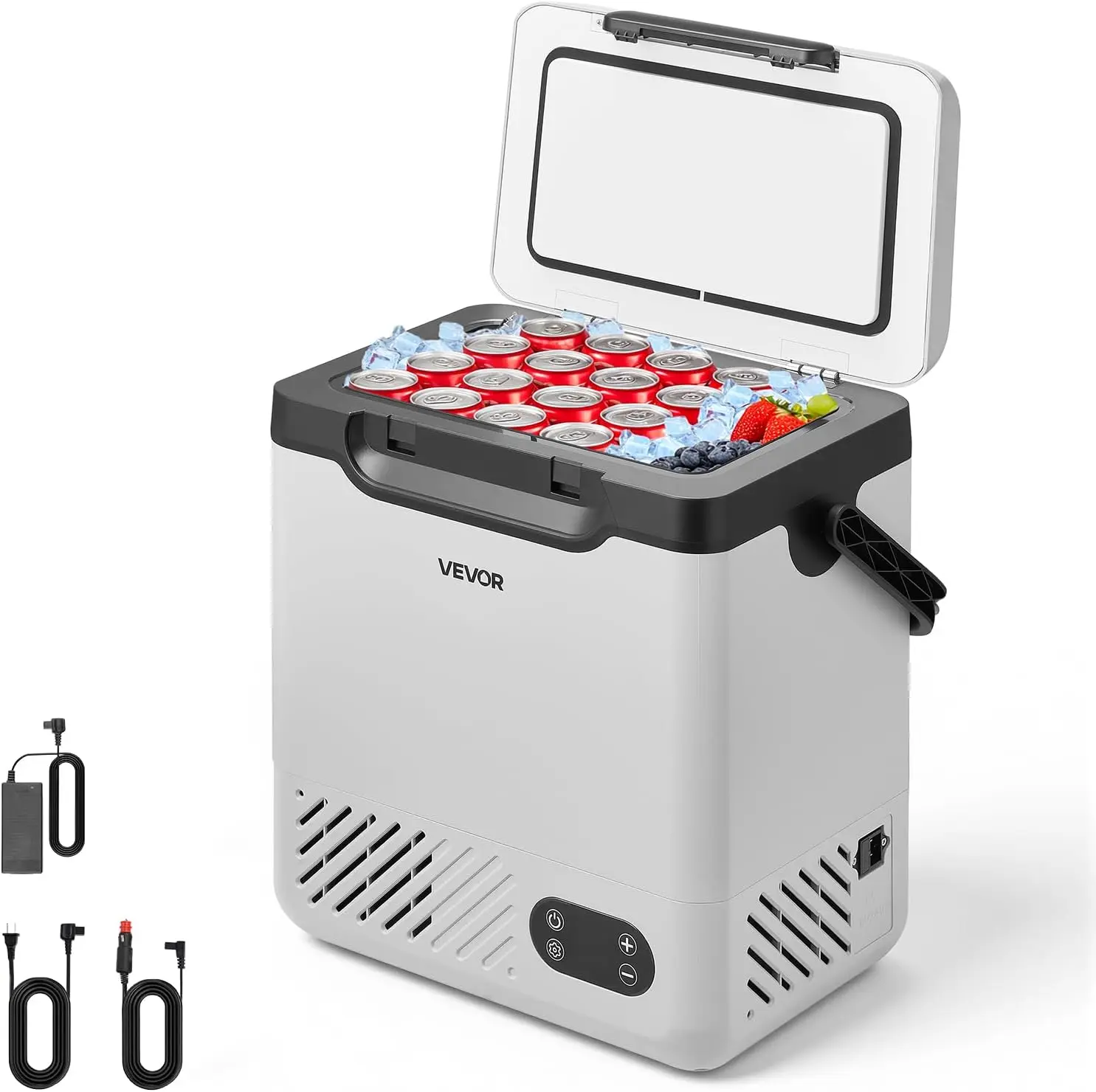 

12 Volt Refrigerator, 12.68 QT/ 12L Car Fridge, Portable Electric Freezer Compressor with Handle, 12V/24V DC 100-240V AC, -4°F t