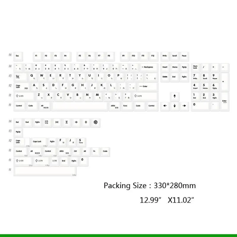 U55C 135 Ключи Черри Профиль Профиль Dye-Sub японский клавиша минималистская белая тема