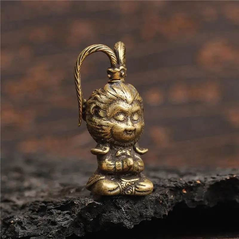 Immagine 5: AT02-3X Statuetta del Re Scimmia in Rame, Statua di Sun Wukong, Decorazione per Acquario, Ornamenti per la Casa, Decorazione per Auto