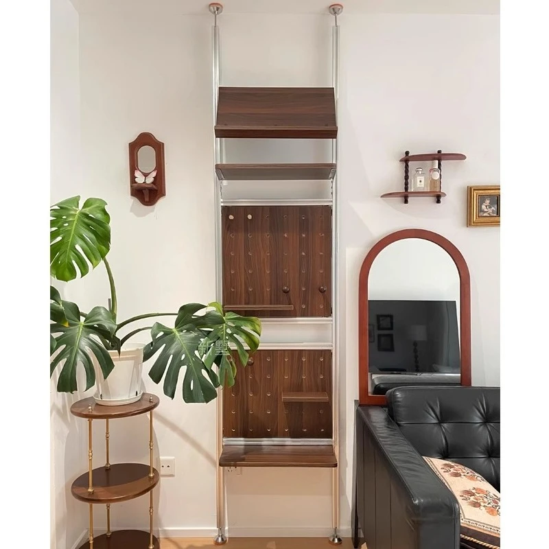 

Medieval aluminum profile display rack, shelf, hole board, upright decoration, a few display cabinets against the wall shelf