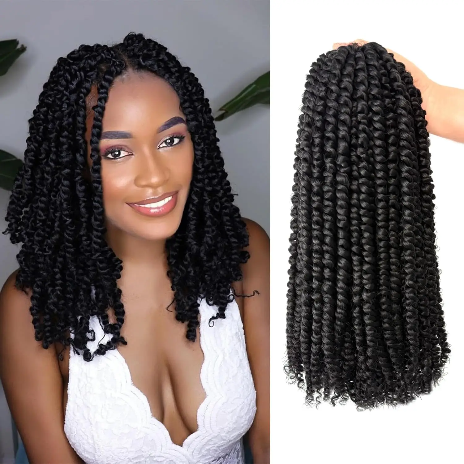 

1/8 упаковки Passion Twist Hair Pre Twist 14-дюймовые вязанные крючком волосы Passion Twist, предварительно закрученные крючком косы для чернокожих женщин, синтетические
