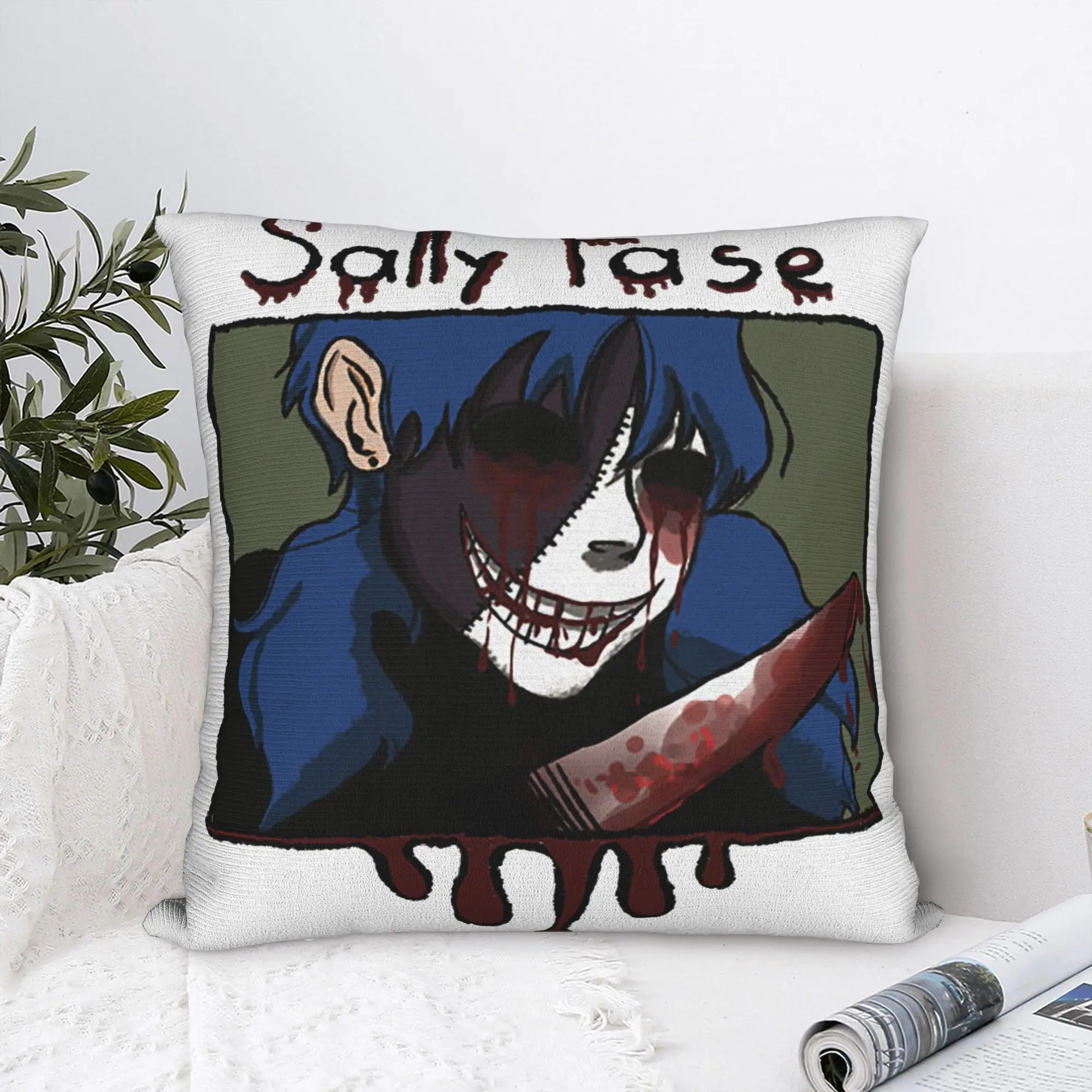 Sally Face Pillowcase Printed Polyester Cushion Cover Gift Sal Fisher Mask Larry Johnson Game Pillow Case Cover Home Square