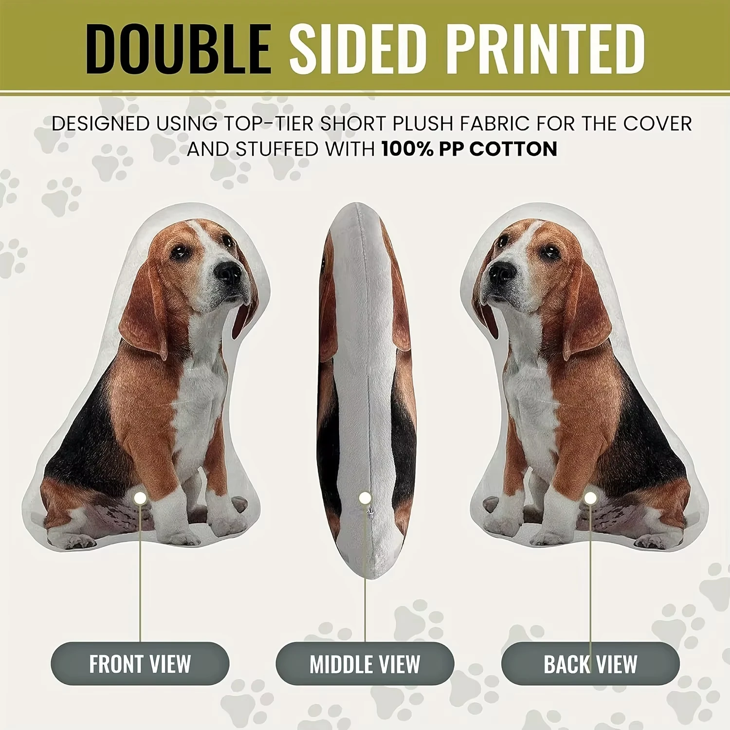 Double‑Sided Printed Custom Picture Pillow, Personalized Cutout Photo Throw Cushion, Customized Dog Cat Pet Portrait Gift