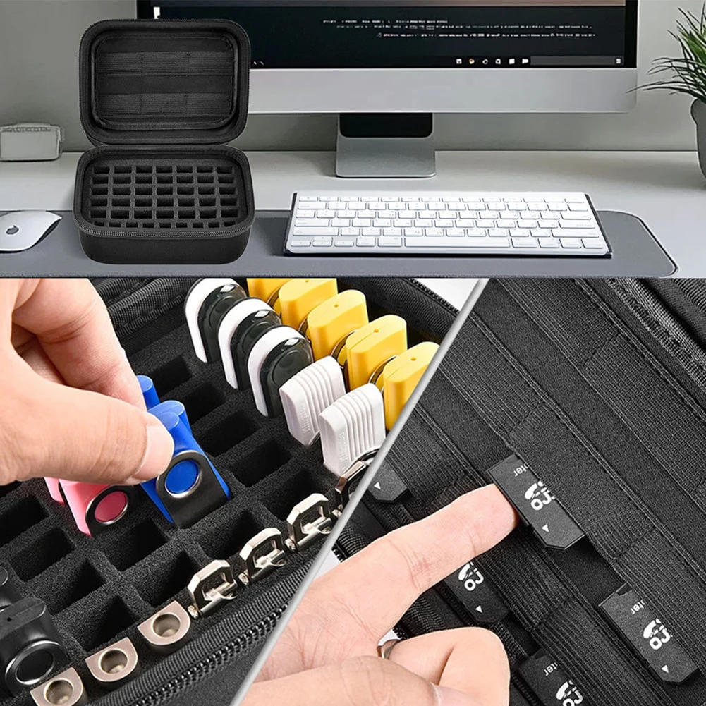 حافظة محرك فلاش USB بطاقة SD حامل محرك الإبهام المنظم الغبار المحمولة USB حقيبة حمل للصدمات لقلم محرك فلاش USB