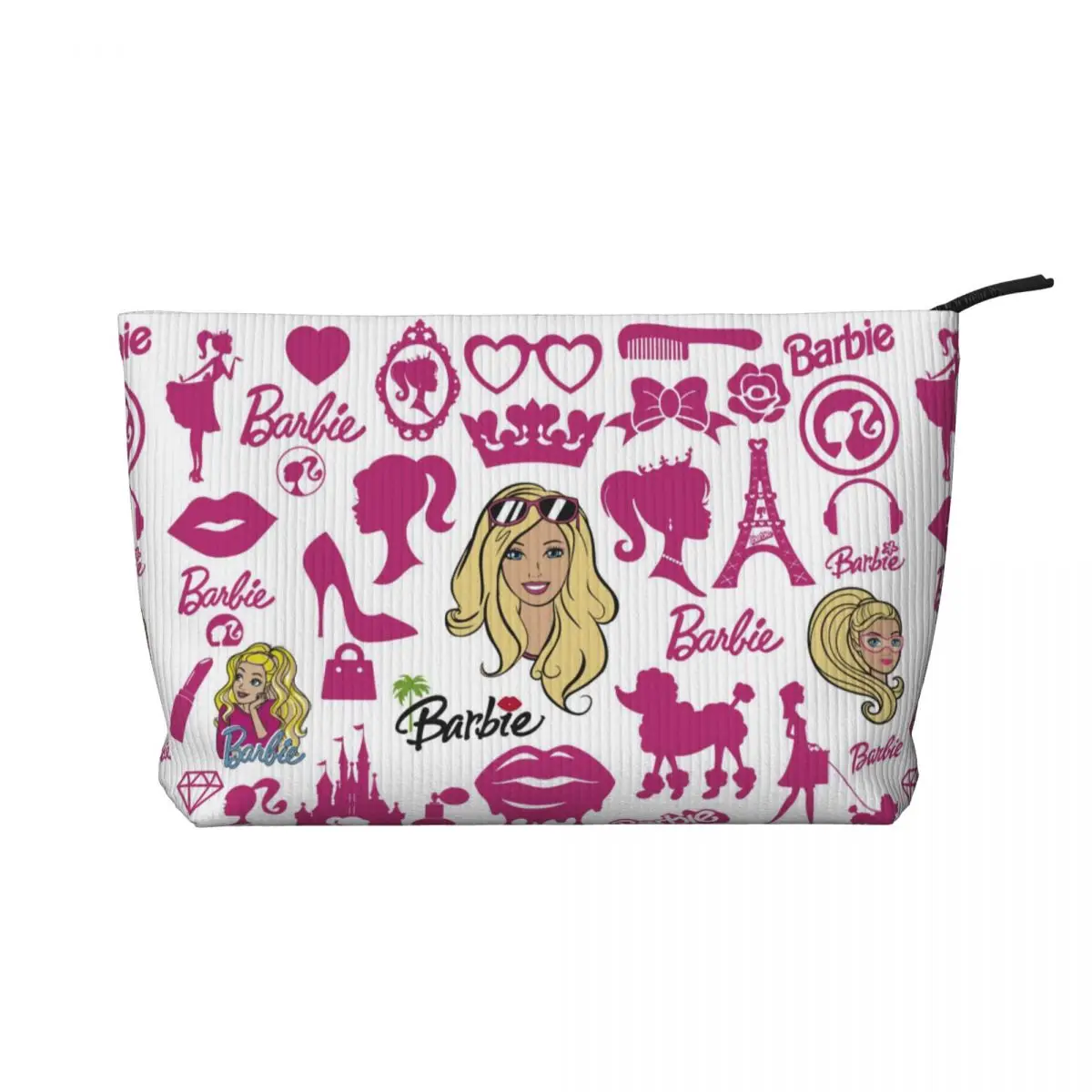 Custom Pink Girl Barbie Travel Cosmetic Bag for Women Makeup Toiletry Organizer Ladies Beauty Storage Dopp Kit