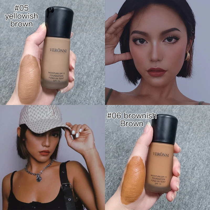 30ml Base Face Liquid Foundation brown Full Coverage Concealer Oil-control dark skin Face Contour Makeup Foundation wholesale