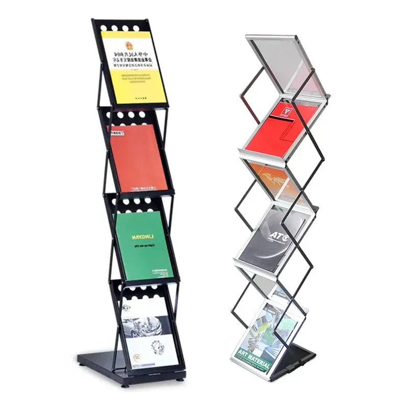 foldable literature display stands, catalogue shelf, brochure holder magazine rack