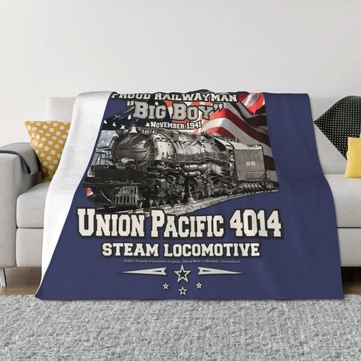 

Steam Locomotive 4014 BIG BOY Throw Blanket Plush Bed Luxury Thicken Luxury Throw Blankets