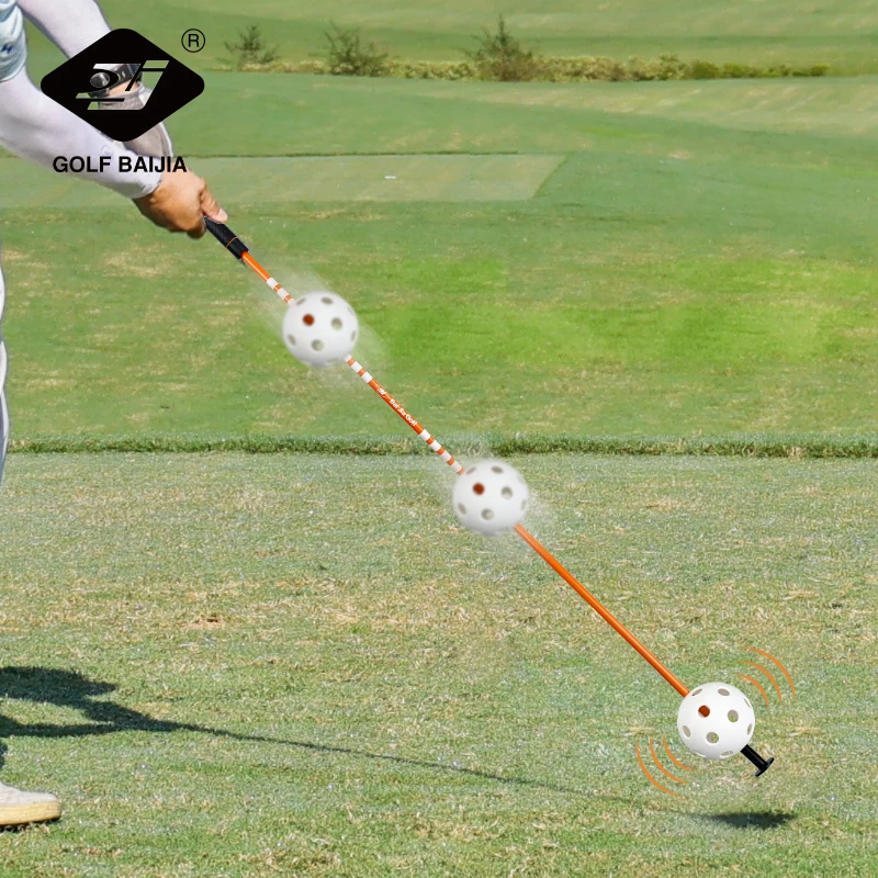 Golf Hollow Ball Swing Training Stick - Long Orange, Understand Swing Strength Through Sound