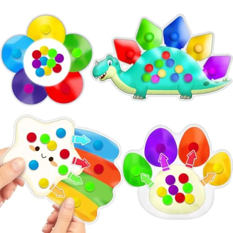 

Color Sorting Sensory Toys for Toddler, Travel Toys Roadtrip Activities for Kid 3-5 Fine Motor Autism Autistic Fidget for Class