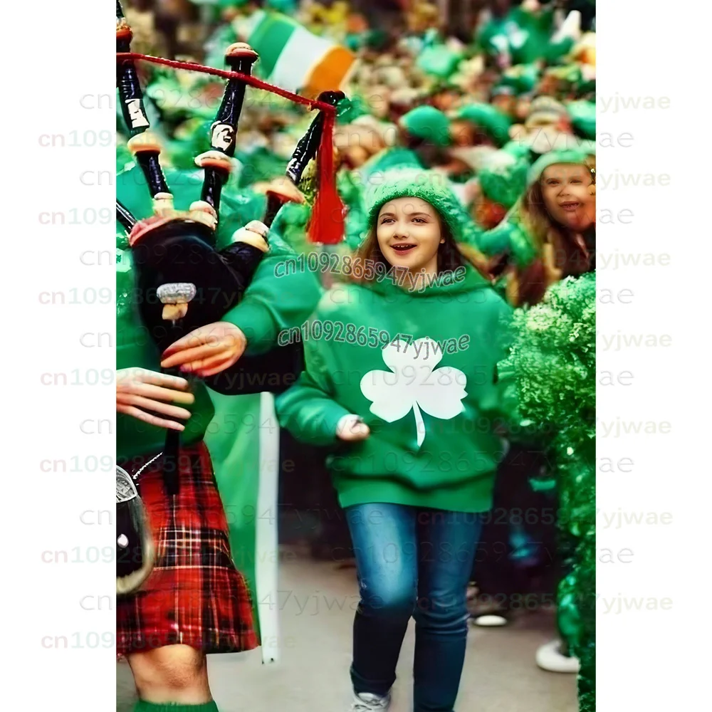 

Весенняя коллекция 2026: Праздничная одежда ко Дню Святого Патрика – зеленые худи для мужчин и женщин, семейные комплекты, детские топы с клевером удачи