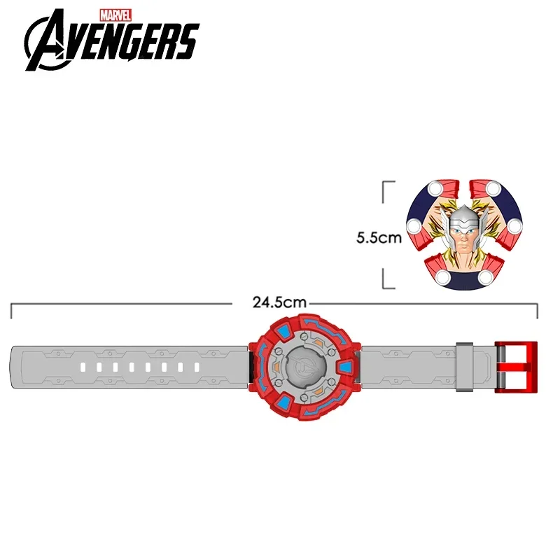 Pulsera giratoria de Los Vengadores de Marvel para niños, juguete periférico de película brillante, estilo Thor 2, piezas, tres tipos