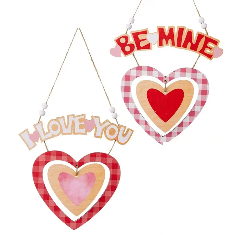 WORTHOWN - Panneau de porte pour la Saint-Valentin LOVE YOU, décoration de la maison pour la Saint-Valentin, 2 pièces, décoratio