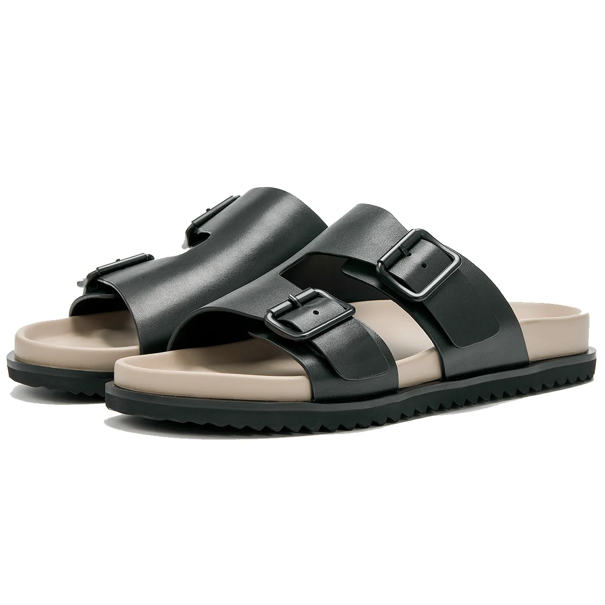 Famous Brand Men's Non-Slip Full Grain Leather Sandals Source Factory Slides Beach Slippers Outdoor Shoes Comfortable Summer