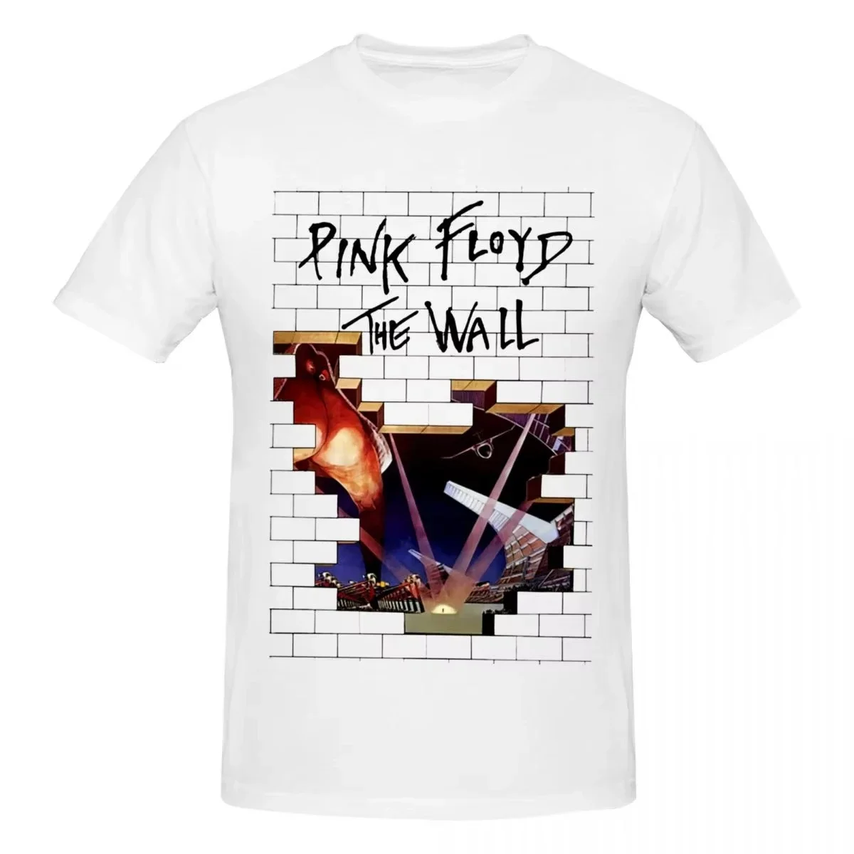 Grunge Vintage Pink Floyd Pattern Printed T-Shirt Women Men Unisex Short-sleeved Retro Street Y2K Casual Fashion Tops Clothing