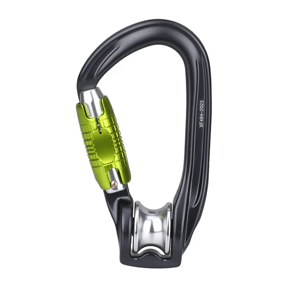 Outdoor climbing main lock with pulley main lock anti-wear rope fast buckle, climbing equipment rapid descent test