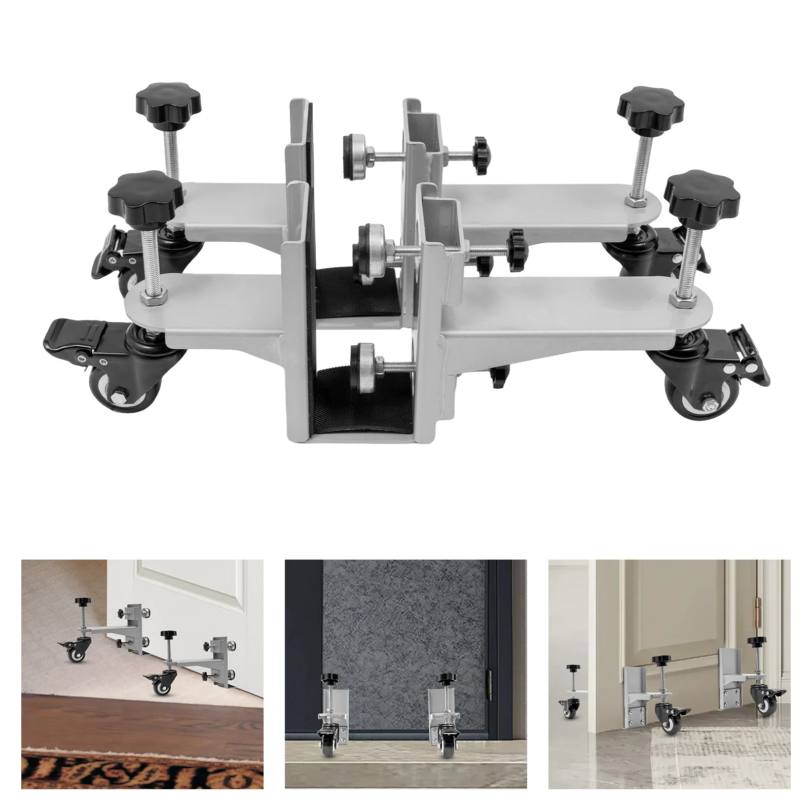 

2-piece Set Door Installation Tool Kit with Pressure Plate Holder and Anti-slip Pads for Doors 1.375 To 2.25 Inches Thick