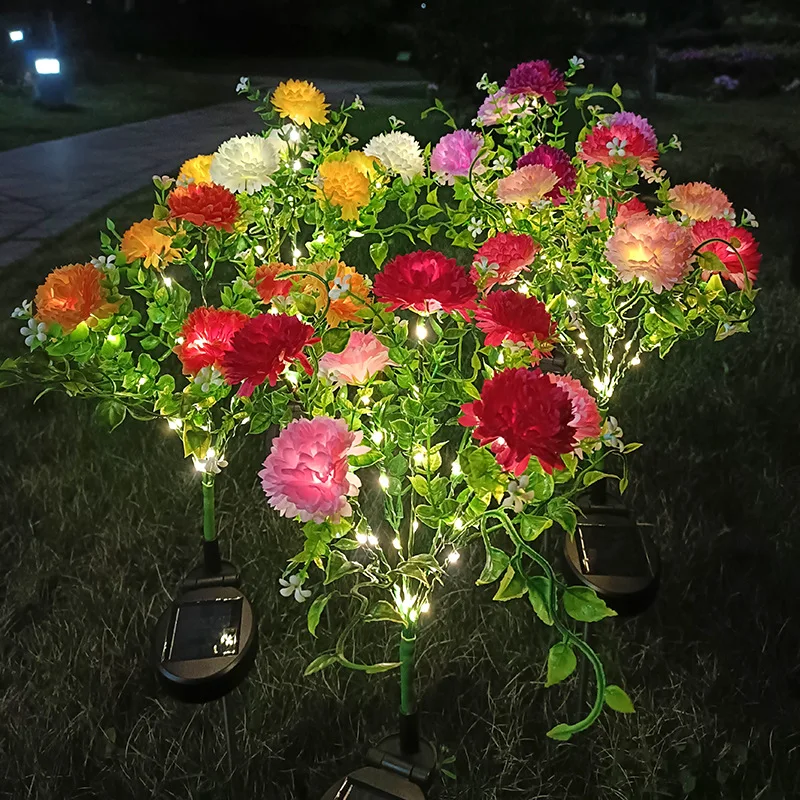 Solar simulation lilac flower lamp garden garden decoration LED floor plug ambient light can be wholesale