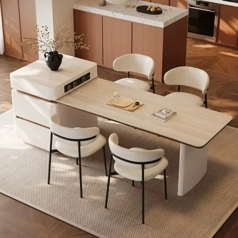 for Kitchen Pliante Furniture Modern Deluxe French Cream Wind Slate Dining Tables Set Simple Premium Retractable Island