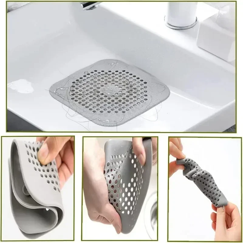 1/10 Stück Badezimmer-Haarfänger, Abfluss-Sieb gegen Verstopfung, Badewannen- und Duschbodenablauf-Stopper, Silikon-Küchen-Deodorant-Stopper – Detail 9