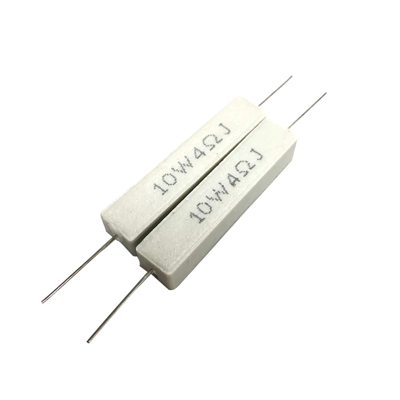 2pcs 10w Ceramic Cement Resistor 5% 4ohm 4r 4rj