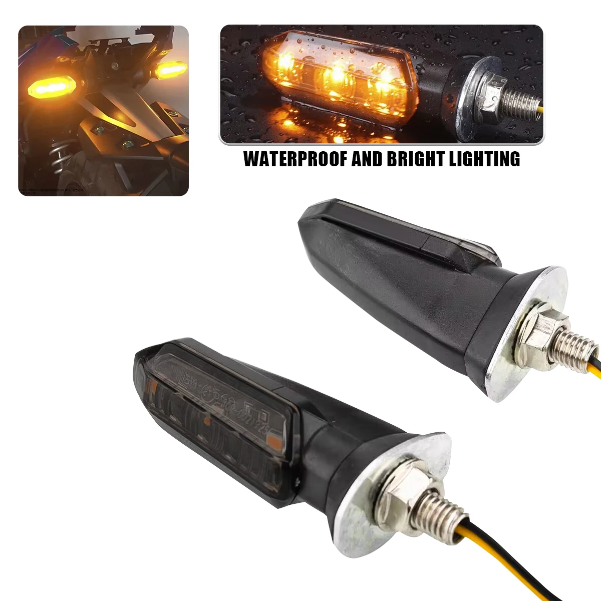 For Honda Yamaha Suzuki Motorcycle LED Turn Signal Lights Amber Flashing Light Blinker Turn Signal Lamp 12V Indicator Lamp Parts