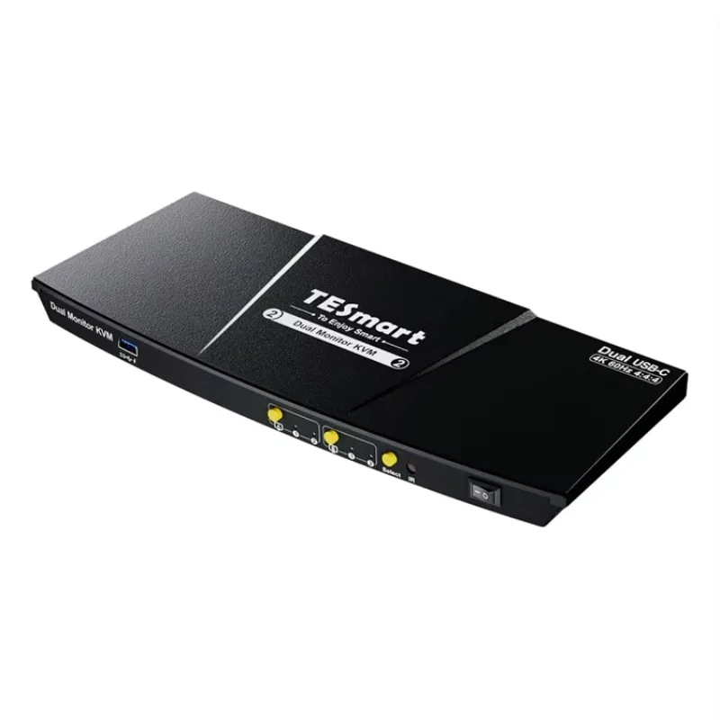 KVM Docking Station Dual Monitor USB Type C 4K 60Hz Support MST 2x2 USB3.0 EDID for 2 Laptops PC AV Matrix Video Switcher