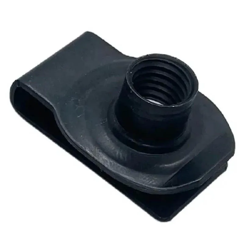 10/5pcs U Type Clips M10 10mm Q312 Cleat Reed Nut Leaf Spring Nuts Black Silver for Car Motorcycle Scooter ATV Moped