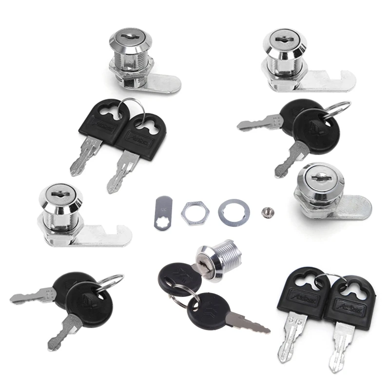 Cerradura de leva de 10-30mm, archivador, buzón de correo, cajón, armario, armario, 2 para llave