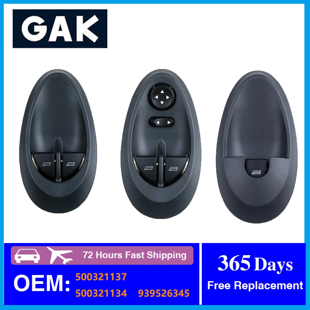 

GAK Brand 500321134 500321137 939526345 New Electric Power Window + Mirror Switch For Iveco Daily 1999-2006