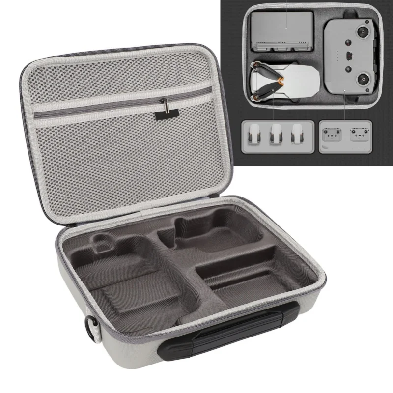 กระเป๋าใส่โดรนกันน้ำกันกระแทกหนัง PU ดูดซับแรงกระแทกซิปคู่กระเป๋าเก็บโดรนพร้อมสายสะพายสำหรับมินิ 4K