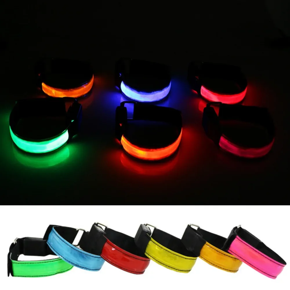 LED 発光ナイトランニングアームバンドブレスレット発光アームバンドアウトドアスポーツ反射安全ベルト自転車サイクリング