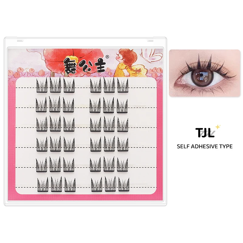 DINGSEN Selbstklebende Cluster-Wimpern, 6 Reihen, einzelne Wimpern, kein Kleber erforderlich, koreanisches Make-up, DIY-Wimpern, natürliche Wimpern – Detail 23