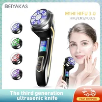 Nuevo MINI tratamiento de belleza por radiofrecuencia Facial HIFU EMS Micro corriente rejuvenecimiento de la piel levantamiento ajuste instrumento de belleza