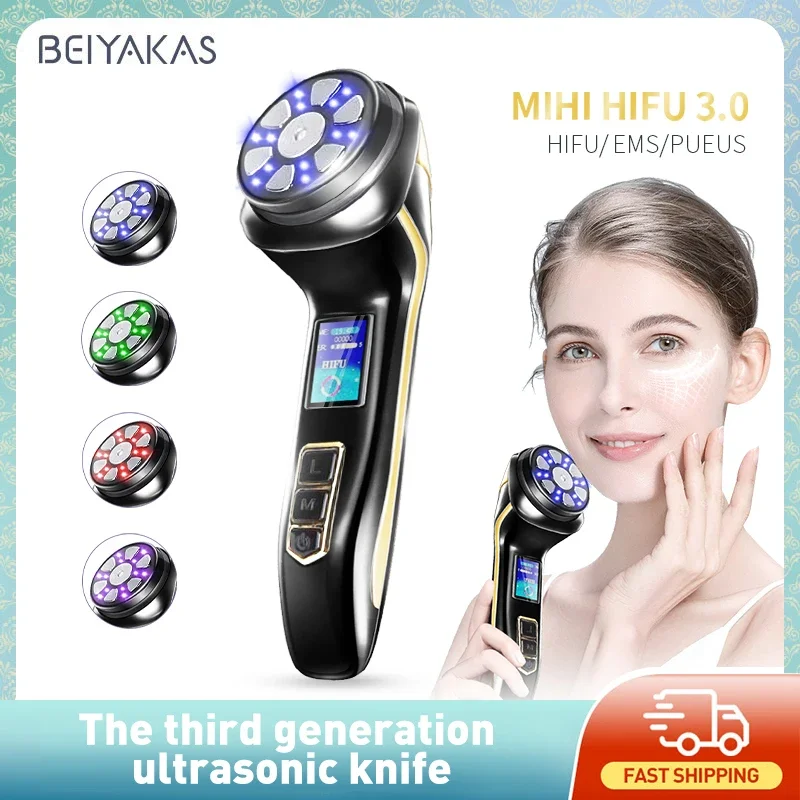 New MINI HIFU Facial Radiofrequency Beauty Treatment EMS Micro Current Skin Rejuvenation Lifting Tightening Beauty Instrumentt