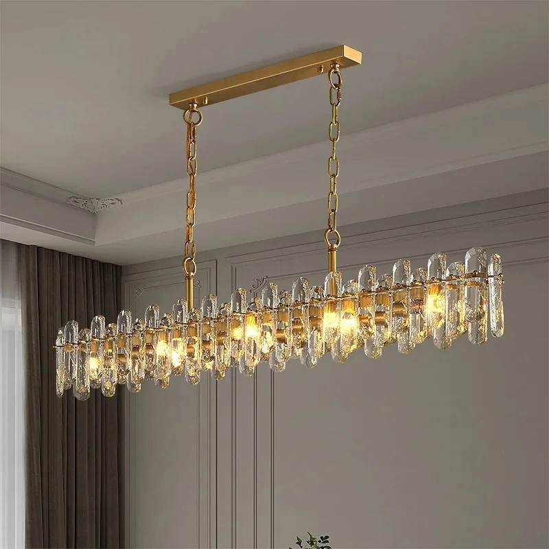 French Luxury Crystal Pendant Light For Dining Room Kitchen Guesthouse Romantic Chandelier Light For Ceiling Home Decor Fixture