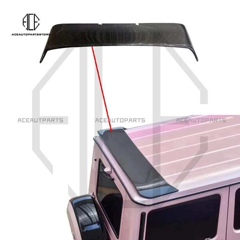 

Real Carbon Fiber Car Rear Trunk Lip Roof Spoiler Splitter Wing For Mercedes-Benz G-CLASS W463 G500 G65 G350 G63 G55 2010-2018
