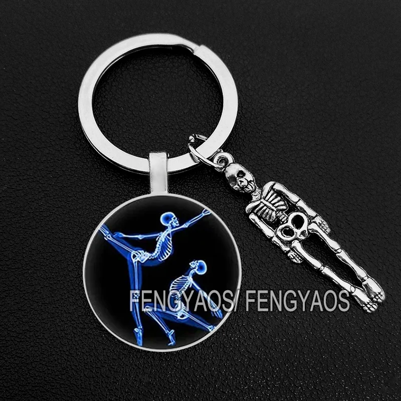 Creative X-Ray Keychain House Men and Women Radiology Keychains Purse Bag Key Ring Gift for Doctors