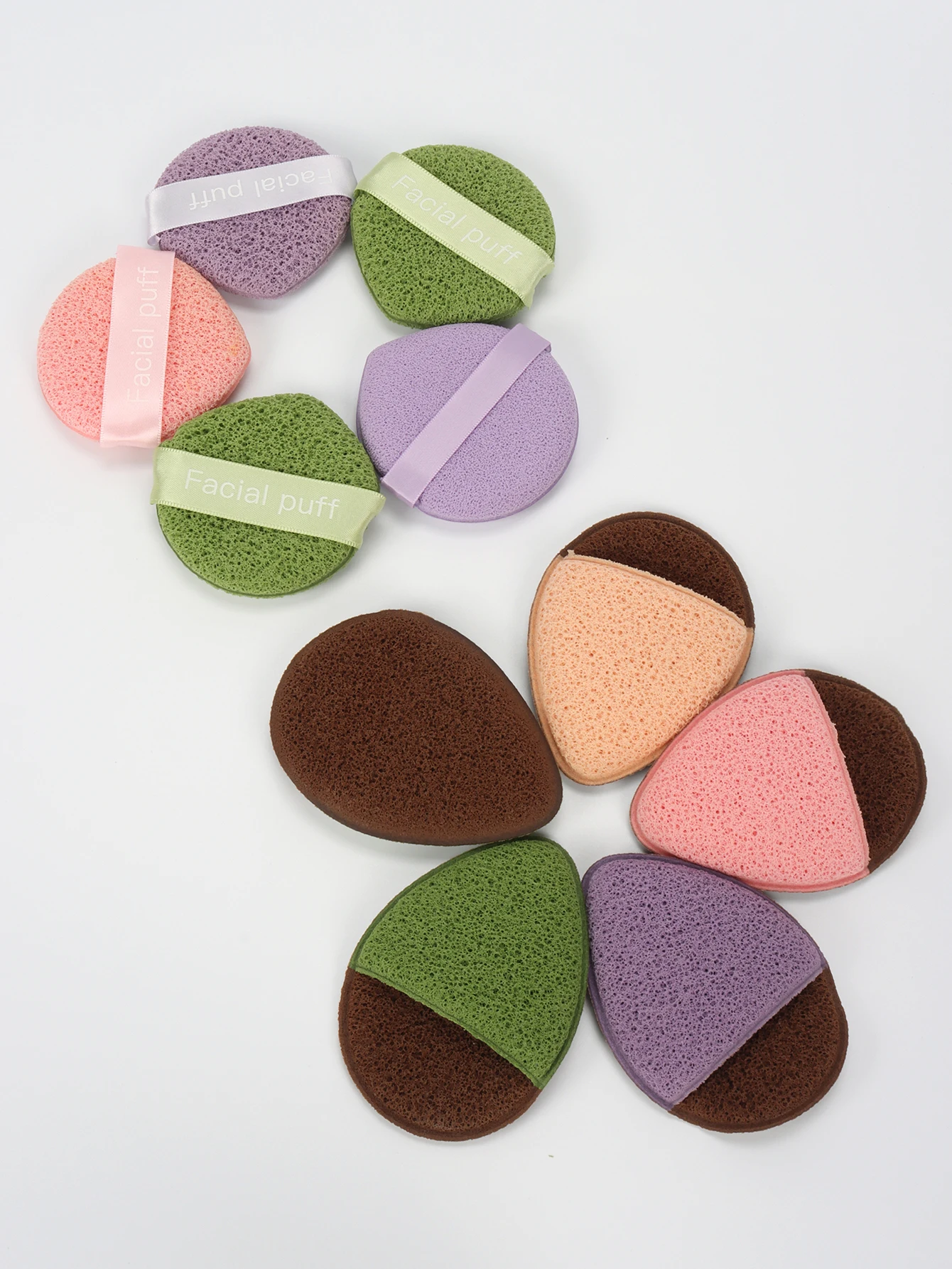 Esponjas de limpieza aleatorias, formas y colores aleatorios, esponjas limpiadoras faciales suaves, reutilizables y pueden exfoliar profundamente