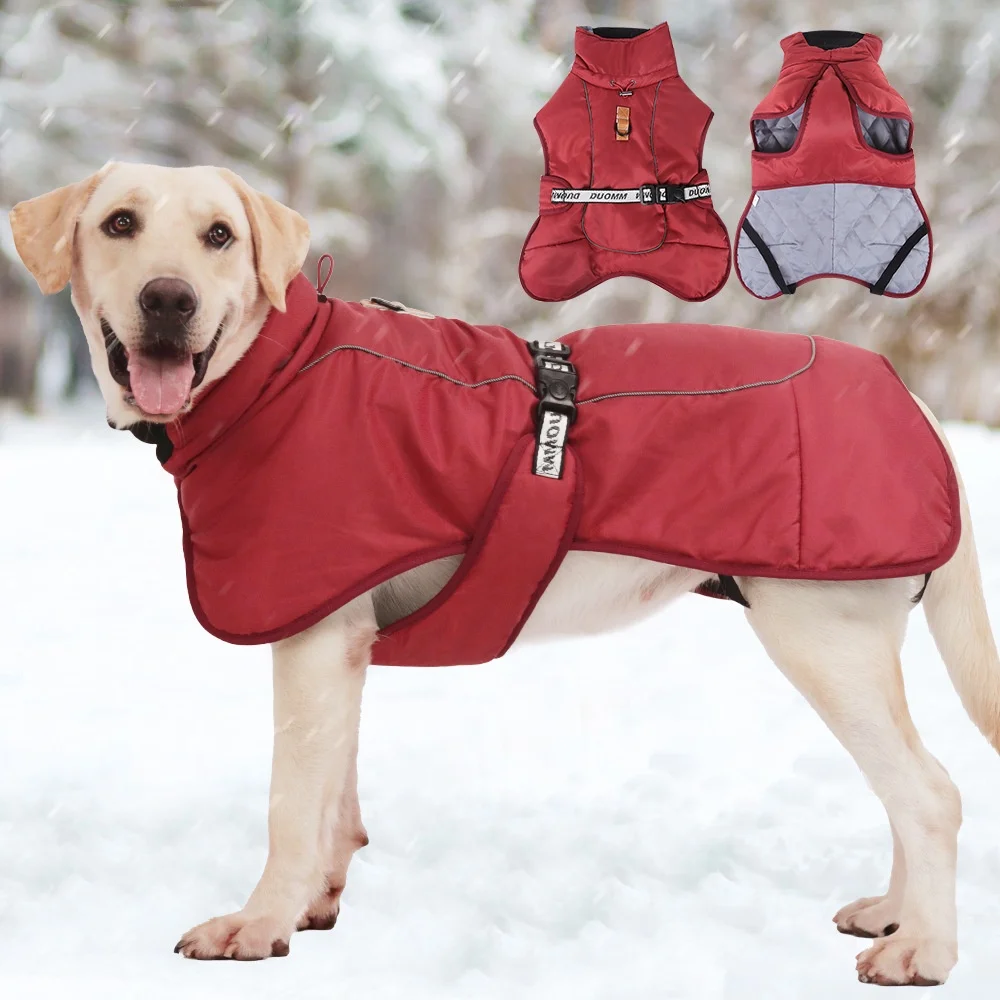 1PCS Big Dog Jacket Windproof Winter Warm Dog Clothes for Medium Large Dogs reflective Retriever Costume Pitbull Outfits soft