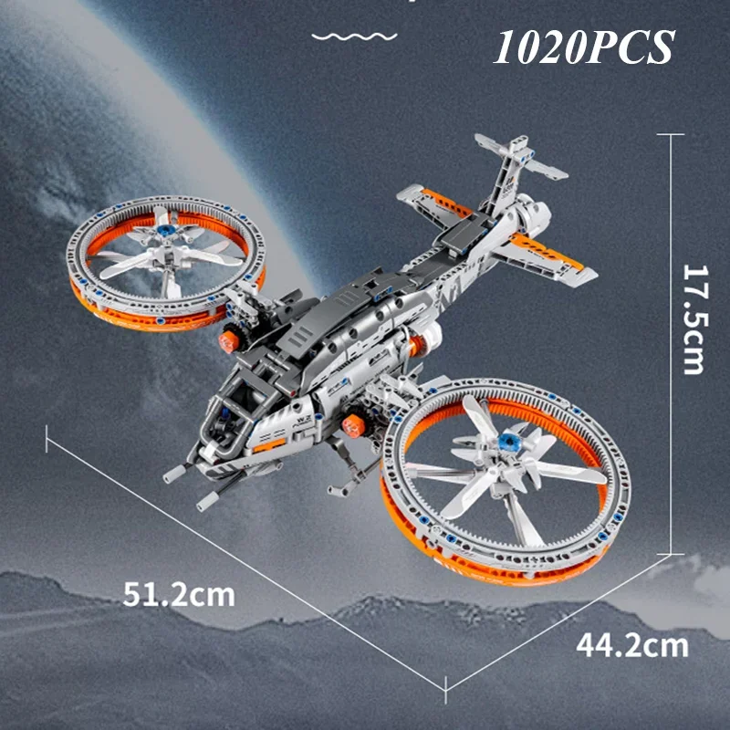 1020PCS+Space Series Starfighter Interstellar Warship Model Building Block Universe Flight City Brick DIY Toys For Boys Gift Set